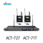 MIPRO ACT-727 ACT-71H ACT-71T 2채널 무선마이크 세트 무선핸드마이크 무선핀마이크 900MHz