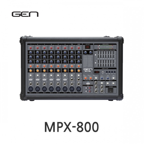 GEN MPX-800 8채널 파워드믹서 400W+400W 4ohm