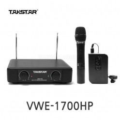 TAKSTAR VWE-1700HP 탁스타 2채널 무선마이크 세트 무선핸드마이크 무선핀마이크 200MHz