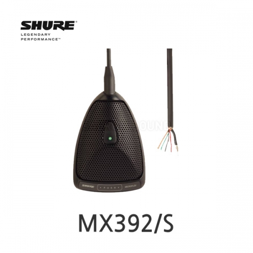 SHURE MX392/S 표면장착용 초지향성 바운더리 마이크 박막스위치 내장 논리입출력 가능