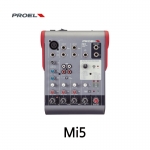 PROEL Mi5 프로엘 6채널 2버스 1x Mic 초소형 믹서 이펙터 내장