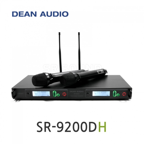 DEAN AUDIO SR-9200D 2채널 무선 핸드 마이크 2개 리시버 UHF 900MHz 송신기 수신기 세트 강의용 공연용 행사용 교회 설교