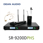 DEAN AUDIO SR-9200D 2채널 무선 핀 헤드셋 마이크 리시버 UHF 900MHz 송신기 수신기 세트 강의용 공연용 행사용 교회 설교