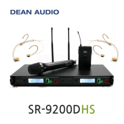 DEAN AUDIO SR-9200D 2채널 무선 헤드셋 마이크 리시버 UHF 900MHz 송신기 수신기 세트 강의용 공연용 행사용 교회 설교