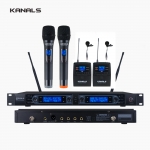 KANALS 카날스 BK-4200 방송용 라이브 무대 공연용 행사용 UHF 4채널 PLL 자동채널 무선마이크 송수신기세트