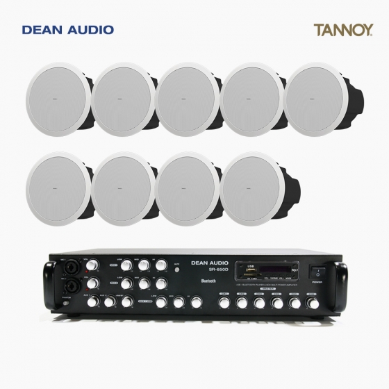 탄노이 음향패키지 DEAN AUDIO SR-650D 6채널 USB 앰프 TANNOY CVS6 실링스피커 9개