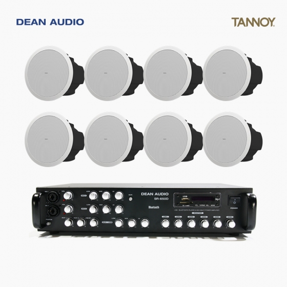 탄노이 음향패키지 DEAN AUDIO SR-650D 6채널 USB 앰프 TANNOY CVS6 실링스피커 8개