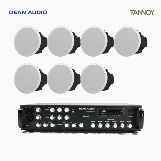 탄노이 음향패키지 DEAN AUDIO SR-650D 6채널 USB 앰프 TANNOY CVS6 실링스피커 7개