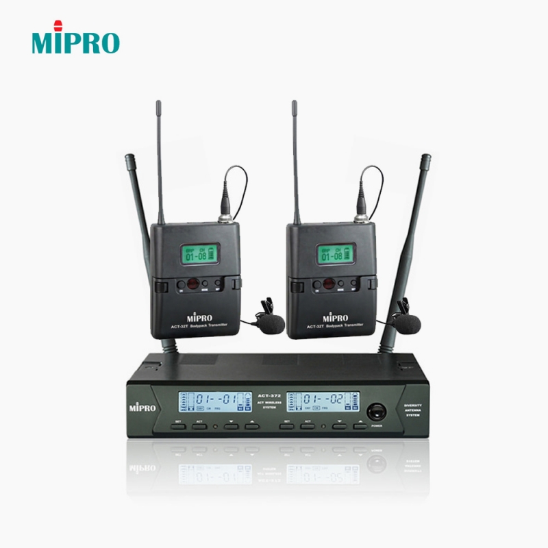 MIPRO ACT-372DT 2채널 무선 핀마이크 벨트팩세트 900MHz