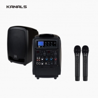 KANALS 카날스 AT-260BN 충전식 이동식 블루투스 앰프 스피커 2채널 무선마이크세트 (가방 포함)