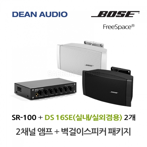 DEAN SR-100 미니 앰프 BOSE DS16SE 벽걸이 스피커 2개 세트 보스 음향패키지