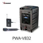 빅보스 VICBOSS PWA-V832 300W 8인치 충전용 앰프스피커 2CH 강의실 연주용 USB BT CD