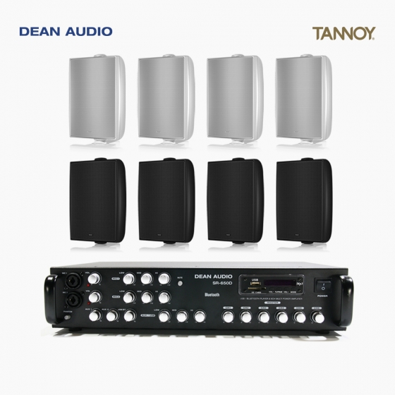 TANNOY 매장 카페 음향패키지 6채널 앰프 SR-650D + 탄노이 DVS4 벽부형 스피커 8개