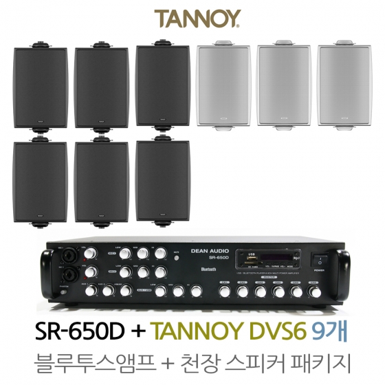 탄노이 벽부형스피커 DVS6 9개 SR-650D 상업용 음향패키지