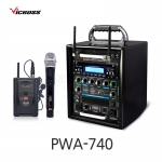 빅보스 VICBOSS PWA-740 200W 충전식 휴대용 앰프스피커 2CH CD