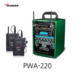 빅보스 VICBOSS PWA-220 250W 충전식 휴대용 앰프스피커 2CH CD