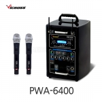 빅보스 VICBOSS PWA-6400 300W 충전식 휴대용 앰프스피커 2CH CD 케리어