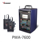 빅보스 VICBOSS PWA-7600 300W 충전식 휴대용 앰프스피커 2CH CD 모니터 케리어