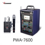 빅보스 VICBOSS PWA-7600 300W 충전식 휴대용 앰프스피커 2CH CD 모니터 케리어