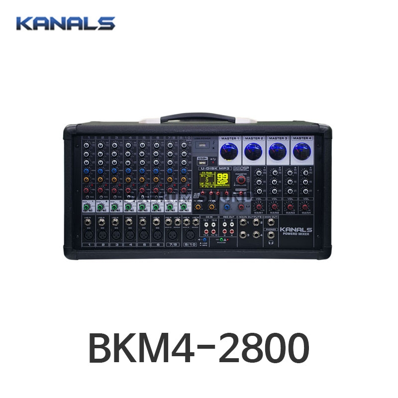 KANALS BKM4-2800 4채널 파워드 믹서 블루투스 내장 앰프