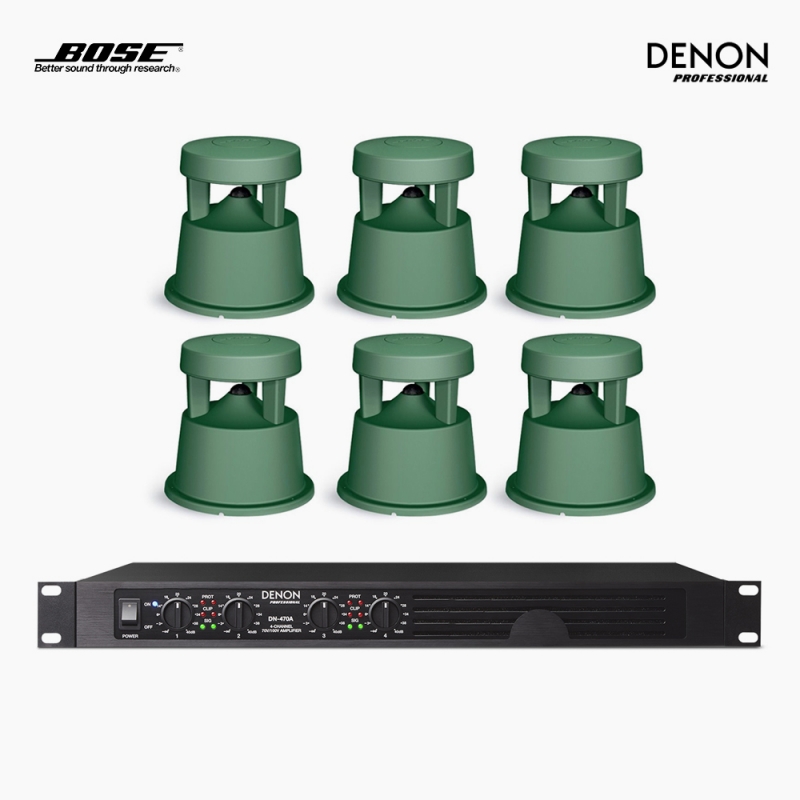 BOSE 야외 정원용 음향패키지 4채널 앰프 DENON DN-470A + 보스 360P 스피커 6EA