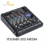 SOUNDSATION YOUMIX-202 MEDIA  6채널 오디오믹서 블루투스 USB플레이어 멀티이벡터