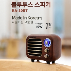 에펠 KA-30BT 30W 휴대용 블루투스 스피커 FM라디오 호두나무케이스