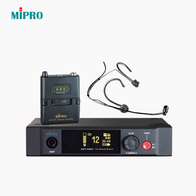 MIPRO 미프로 ACT-5801HS 1채널 디지털 무선 헤드셋마이크 시스템 5.8GHz