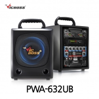 빅보스 VICBOSS PWA-632UB 200W 6.5인치 충전용 앰프 스피커 매장용 무선마이크