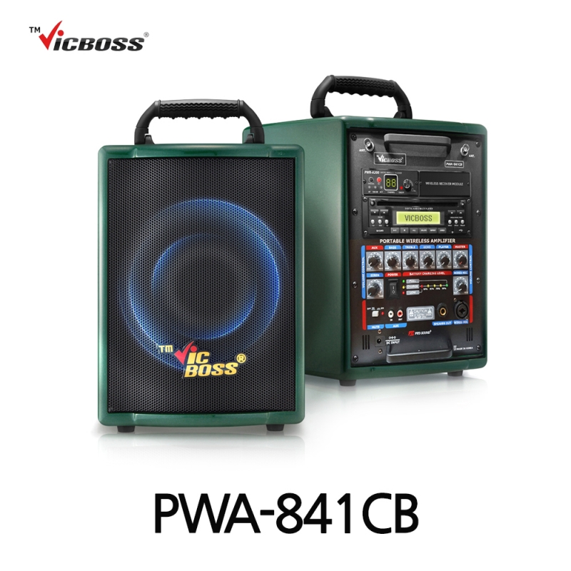 빅보스 VICBOSS PWA-841CB 250W 8인치 충전용 앰프 스피커 교육장용 무선마이크