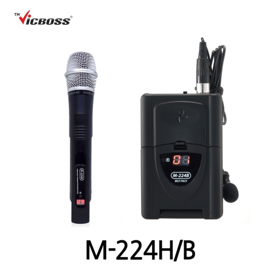 빅보스 VICBOSS 무선송신기 핸드마이크 M-224H 벨트팩형마이크 M-224B