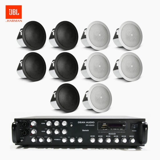 JBL 매장 카페 음향패키지 SR-650D 6채널 앰프 JBL CONTROL 12C/T 실링스피커 10EA