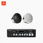 JBL 매장 카페 음향패키지 SR-250D 2채널 앰프 JBL CONTROL 12C/T 실링스피커 2EA