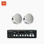 JBL 매장 카페 음향패키지 SR-250D 2채널 앰프 JBL CONTROL 12C/T 실링스피커 2EA