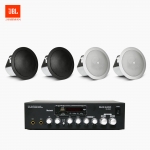 JBL 매장 카페 음향패키지 SR-250D 2채널 앰프 JBL CONTROL 12C/T 실링스피커 4EA