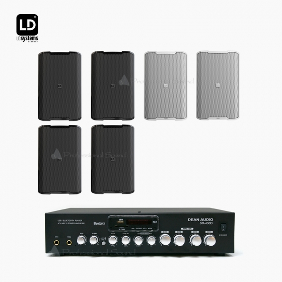 LD SYSTEM 매장 카페 음향패키지 SR-430D 앰프 DQOR3 벽부형 스피커 6EA