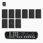 LD SYSTEM 매장 카페 음향패키지 SR-650D 앰프 DQOR3 벽부형 스피커 9EA