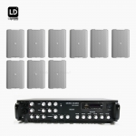 LD SYSTEM 매장 카페 음향패키지 SR-650D 앰프 DQOR3 벽부형 스피커 9EA