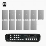 LD SYSTEM 매장 카페 음향패키지 SR-650D 앰프 DQOR3 벽부형 스피커 11EA