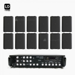 LD SYSTEM 매장 카페 음향패키지 SR-650D 앰프 DQOR3 벽부형 스피커 12EA