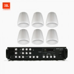 JBL 매장 카페 음향패키지 4채널 앰프 SR-450D + JBL CONTROL 64PT 팬던트 스피커 6개