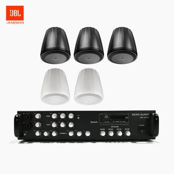 JBL 매장 카페 음향패키지 4채널 앰프 SR-450D + JBL CONTROL 64PT 팬던트 스피커 5개