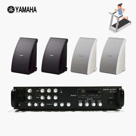 야마하 휘트니스 음향패키지 SR-450D 앰프 YAMAHA NS-AW992 스피커 4EA