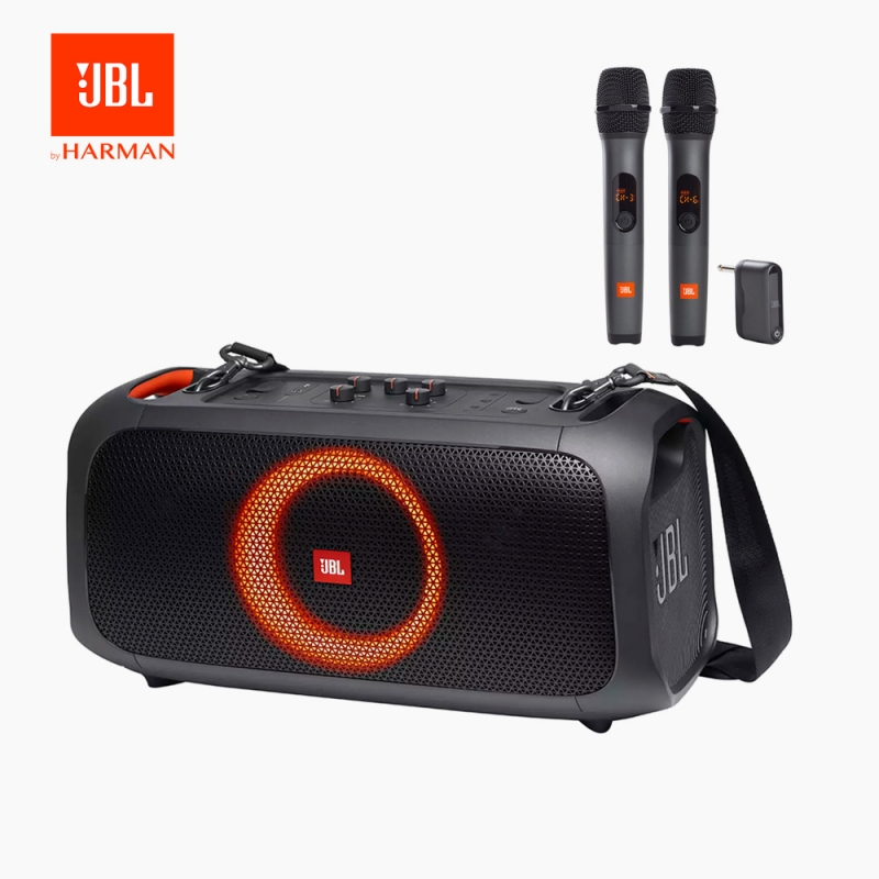 JBL PARTYBOX ON-THE-GO 파티박스 온더고 휴대용 블루투스 스피커 + JBL 2채널 무선마이크 AS3