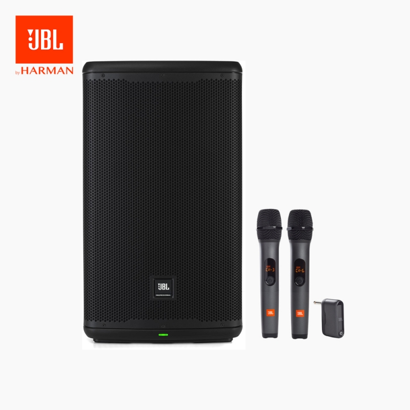 JBL EON 712 12인치 1300W 액티브 블루투스 스피커 + JBL 2채널 무선마이크 AS3