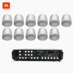 JBL 매장 카페 음향패키지 6채널 앰프 SR-650D + JBL CONTROL 62P 팬던트 위성스피커 11개