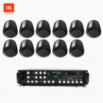 JBL 매장 카페 음향패키지 6채널 앰프 SR-650D + JBL CONTROL 62P 팬던트 위성스피커 11개