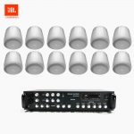 JBL 매장 카페 음향패키지 6채널 앰프 SR-650D + JBL CONTROL 62P 팬던트 위성스피커 12개