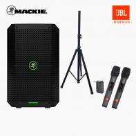 맥키 음향패키지 MACKIE Thump GO 휴대용 배터리 전원 블루투스 라우드 스피커 + JBL AS3 2채널 무선마이크 + MIPRO MS-75 미프로 접이식 고급 스피커 스탠드