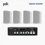 POLK AUDIO 매장 카페 상업용 ATRIUM5 아웃도어 라우드 스피커 4개+SR-250D 2채널 앰프 음향패키지